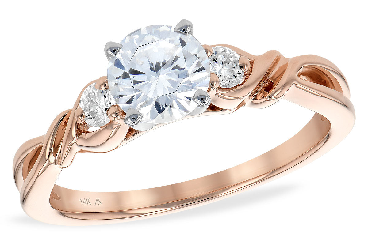 Allison Kaufman Diamond Engagement Ring Semi-Mount in 14K Rose Gold, 0.14 ctw