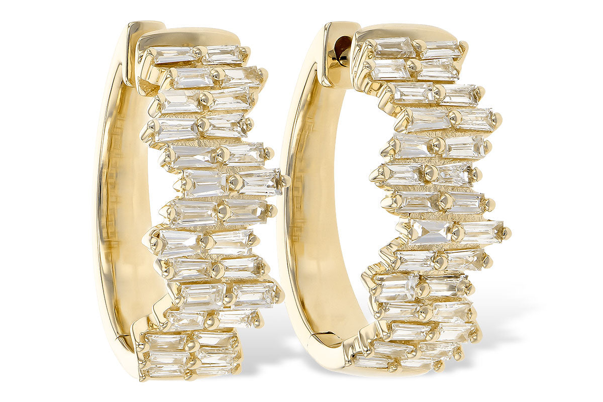 Allison Kaufman Baguette Diamond Earrings in 14K Yellow Gold, 0.70 ctw