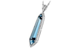 Allison Kaufman London Blue Topaz & Diamond Necklace in 14K White Gold, 3.70 ctw, alternate view