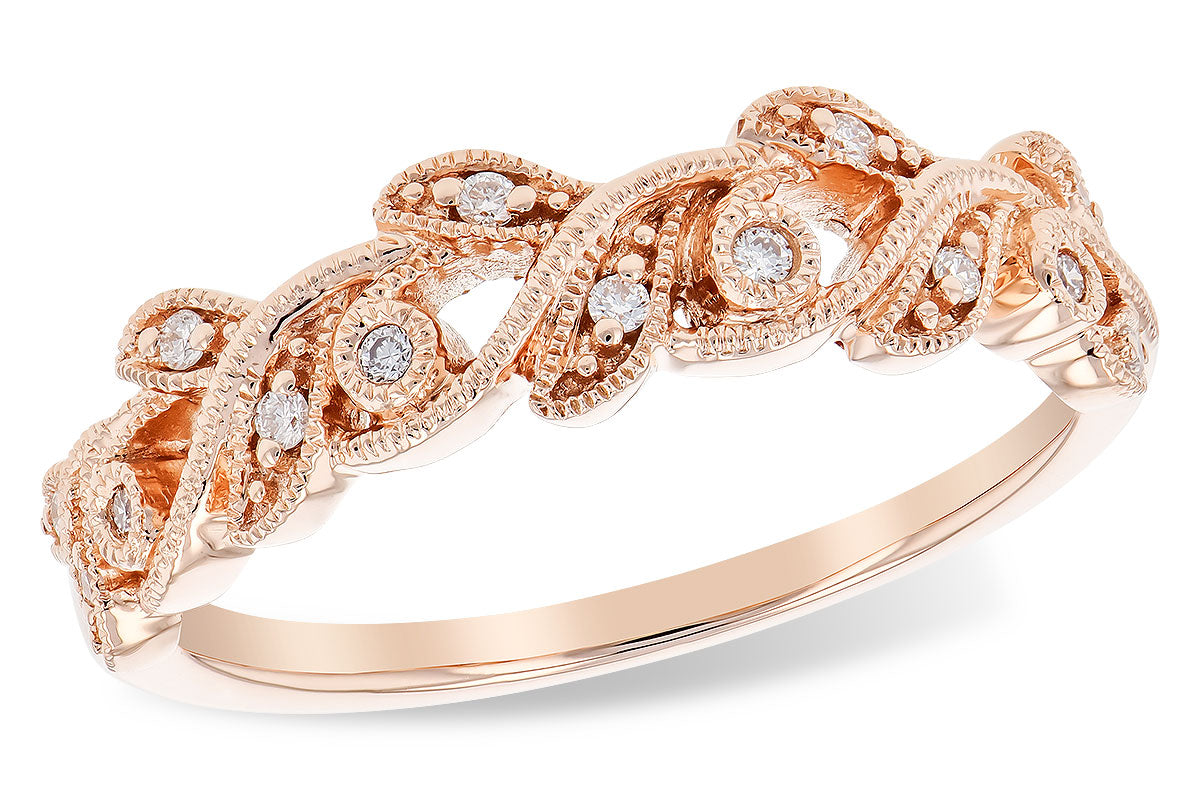 Allison Kaufman Diamond Wedding Band in 14K Rose Gold, 0.08 ctw (W2504)