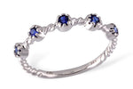Allison Kaufman Sapphire Wedding Band in 14K White Gold, 0.26 ctw
