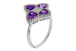 Allison Kaufman Amethyst & Diamond Ring in 14K White Gold, 1.32 ctw (D6042), alternate view