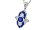 Allison Kaufman Sapphire & Diamond Necklace in 14K White Gold, 0.70 ctw, alternate view