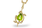 Allison Kaufman Peridot & Diamond Necklace in 14K Yellow Gold, 1.21 ctw