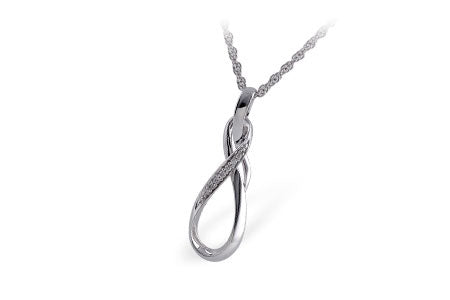 Allison Kaufman Diamond Necklace in 14K White Gold, 0.03 ctw (N7435)