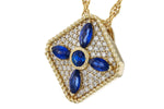 Allison Kaufman Sapphire & Diamond Necklace in 14K Yellow Gold, 1.20 ctw, alternate view
