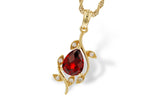 Allison Kaufman Garnet & Diamond Necklace in 14K Yellow Gold, 1.39 ctw