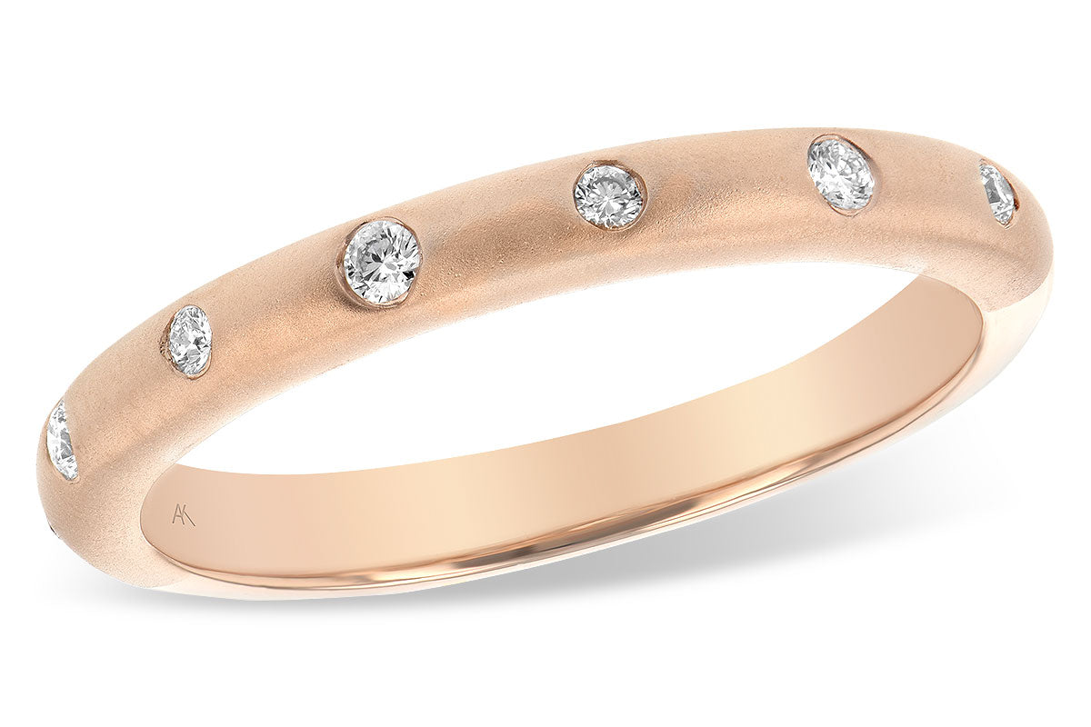 Allison Kaufman Diamond Wedding Band in 14K Rose Gold, 0.09 ctw (W2142)