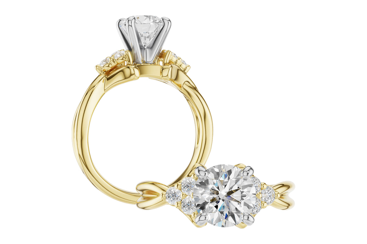Allison Kaufman Diamond Engagement Ring Semi-Mount in 14K Yellow Gold, 0.25 ctw (L7952), alternate view