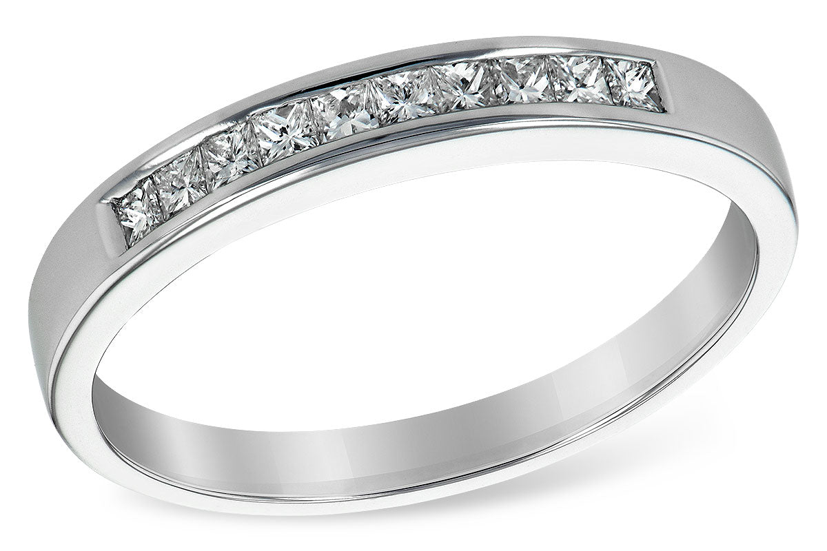 Allison Kaufman Princess-Cut Diamond Wedding Band in 14K White Gold, 0.25 ctw