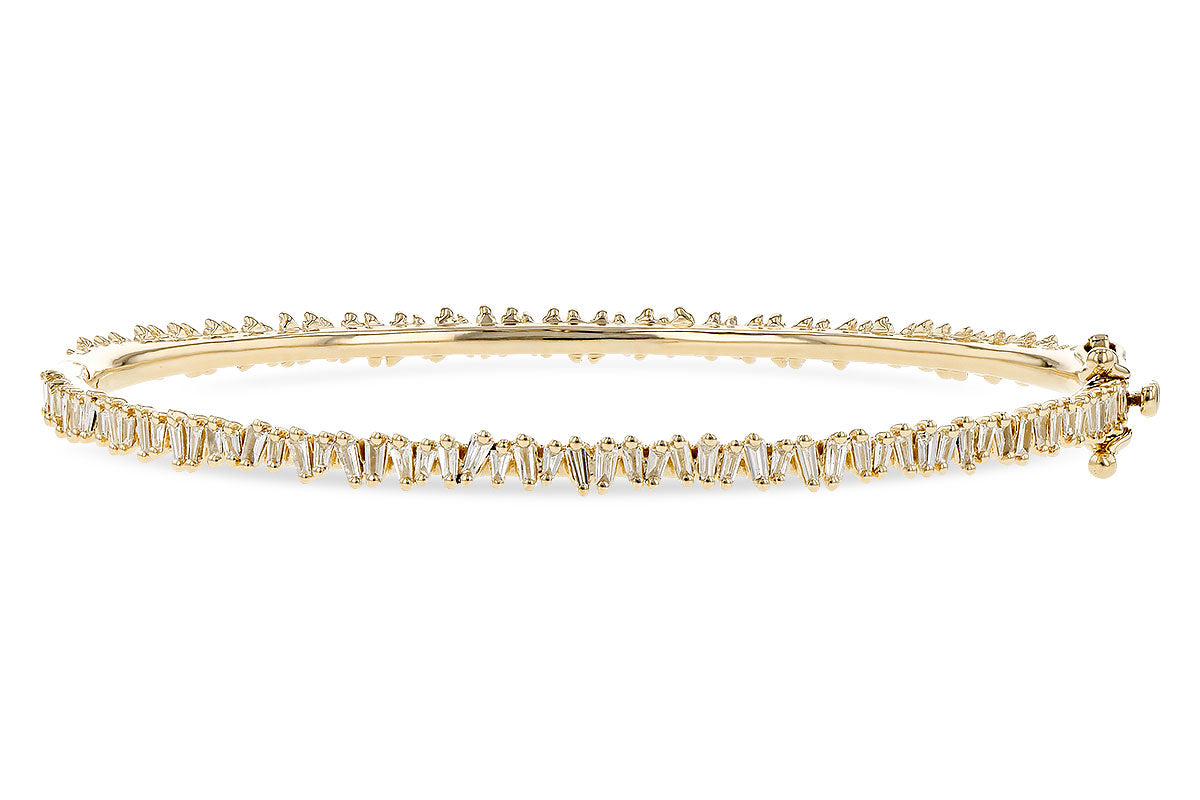 Allison Kaufman Baguette Diamond Bangle Bracelet in 14K Yellow Gold, 0.75 ctw