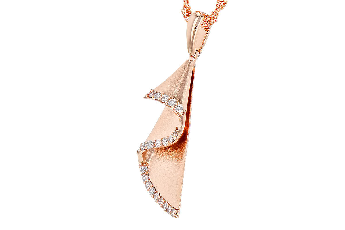 Allison Kaufman Diamond Necklace in 14K Rose Gold, 0.10 ctw (N8349), alternate view