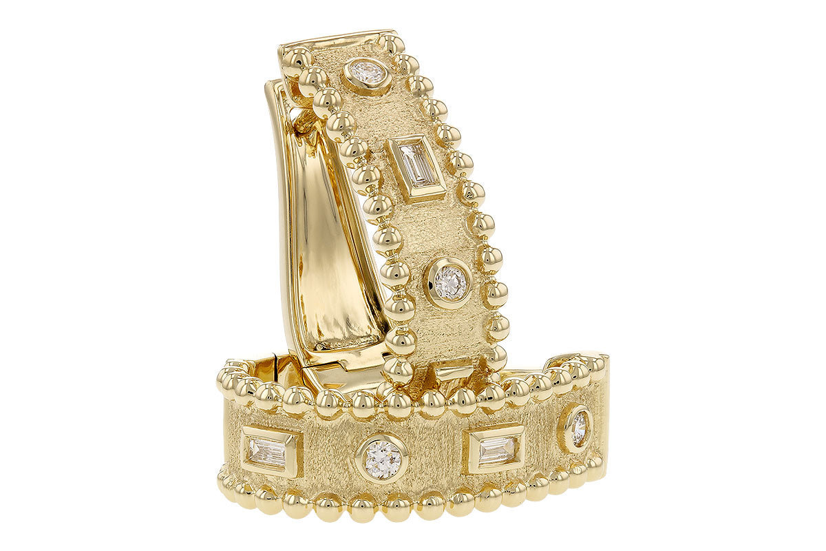 Allison Kaufman Baguette Diamond Earrings in 14K Yellow Gold, 0.18 ctw, alternate view