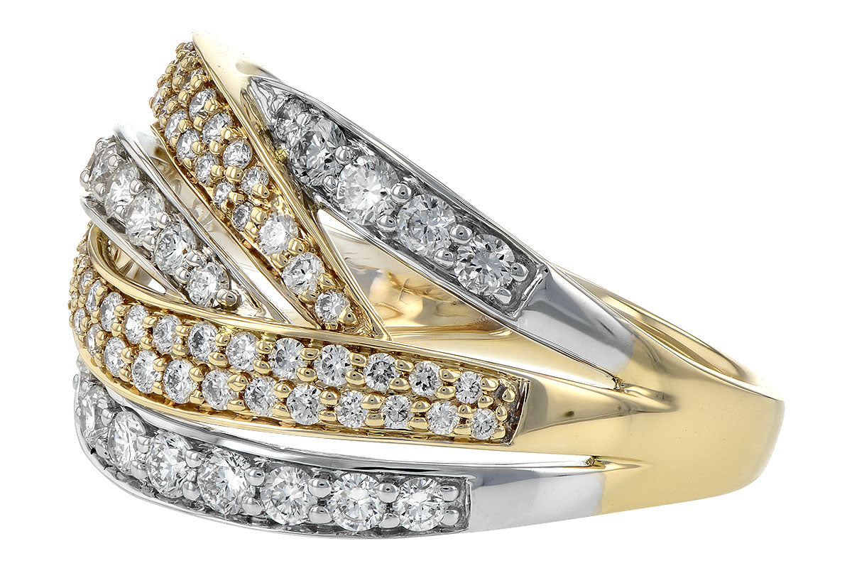 Allison Kaufman Diamond Wedding Band in 14K Yellow & White Gold, 1.22 ctw, alternate view