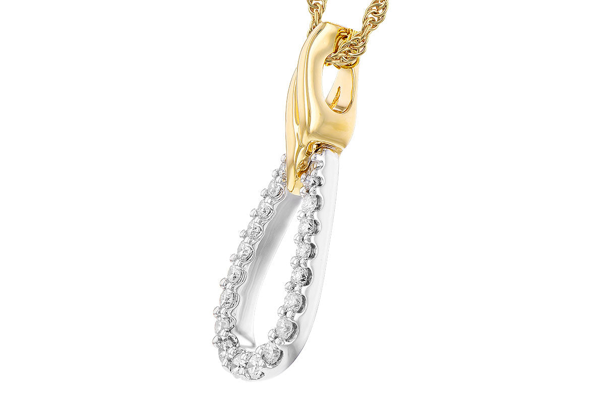 Allison Kaufman Diamond Necklace in 14K Yellow & White Gold, 0.24 ctw, alternate view