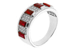 Allison Kaufman Ruby & Diamond Wedding Band in 14K White Gold, 1.69 ctw, alternate view