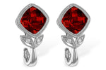 Allison Kaufman Garnet & Diamond Earrings in 14K White Gold, 2.34 ctw