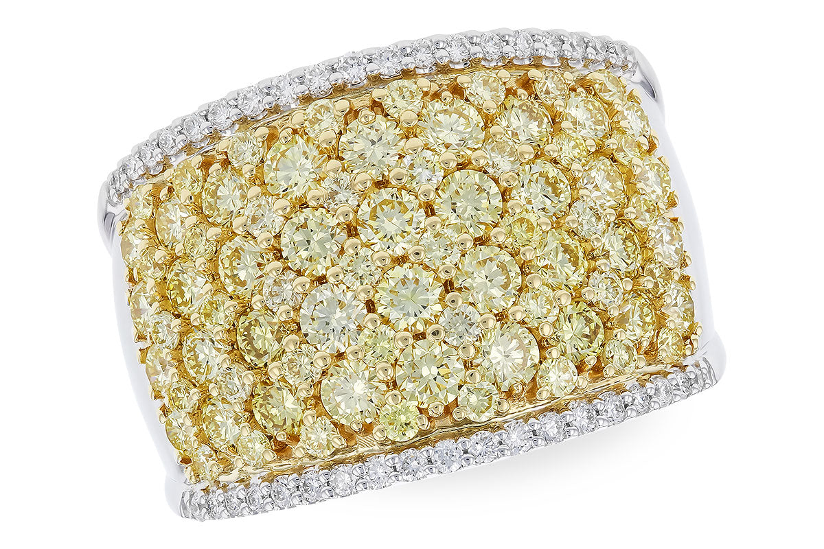 Allison Kaufman Yellow Diamond Wedding Band in 14K Yellow & White Gold, 2.37 ctw