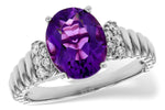 Allison Kaufman Amethyst & Diamond Ring in 14K White Gold, 2.26 ctw