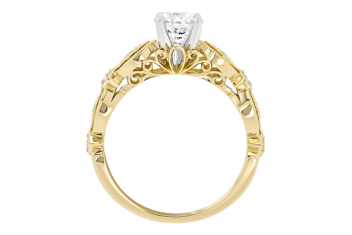 Allison Kaufman Diamond Engagement Ring Semi-Mount in 14K Yellow Gold, 0.12 ctw (L7727), alternate view
