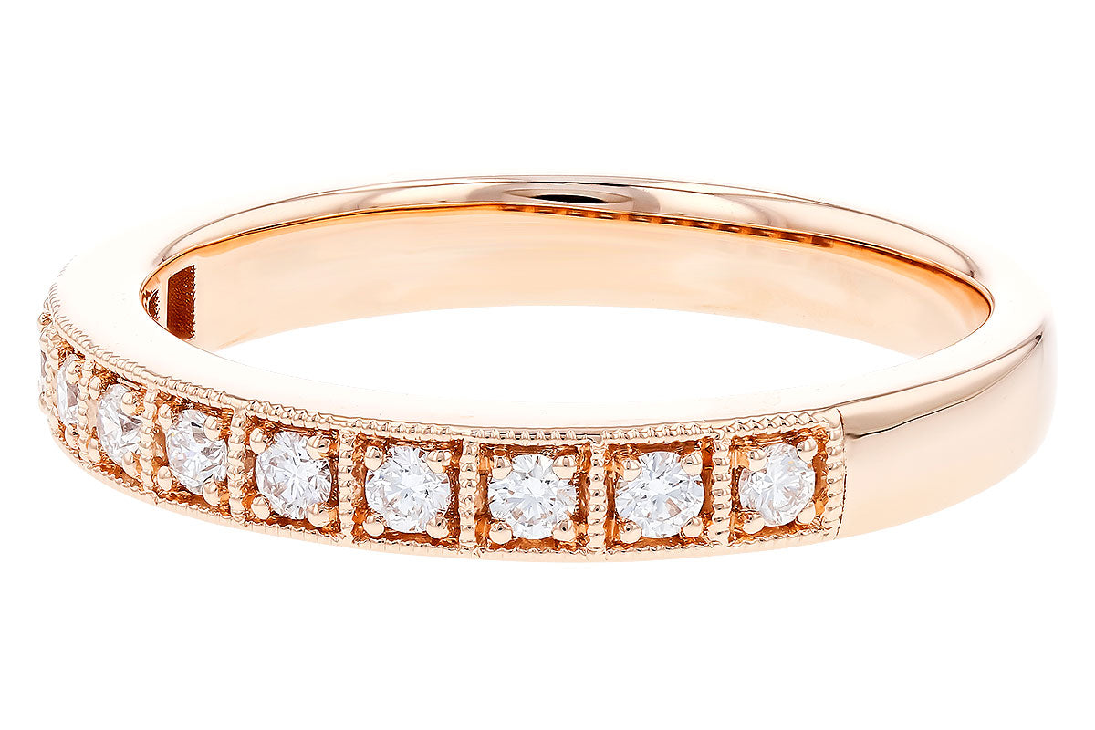 Allison Kaufman Diamond Wedding Band in 14K Rose Gold, 0.23 ctw, alternate view
