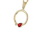 Allison Kaufman Ruby & Diamond Necklace in 14K Yellow Gold, 0.26 ctw (N8582), alternate view