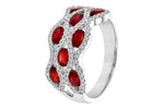 Allison Kaufman Ruby & Diamond Wedding Band in 14K White Gold, 2.18 ctw, alternate view