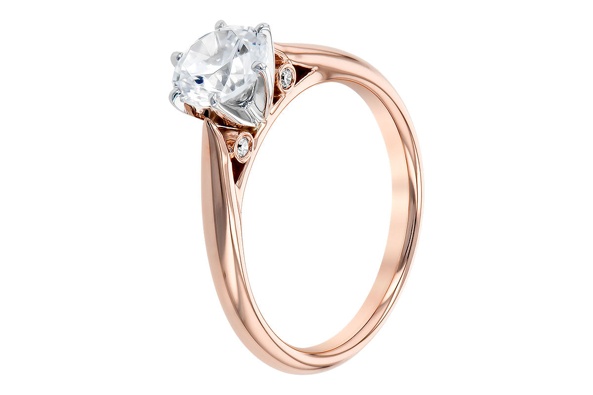 Allison Kaufman Diamond Engagement Ring Semi-Mount in 14K Rose Gold, 0.04 ctw (L7485), alternate view
