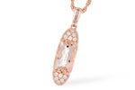 Allison Kaufman Morganite & Diamond Necklace in 14K Rose Gold, 1.65 ctw