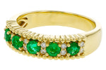 Allison Kaufman Emerald & Diamond Wedding Band in 14K Yellow Gold, 0.60 ctw, alternate view