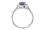 Allison Kaufman Amethyst & Diamond Ring in 14K White Gold, 1.53 ctw, alternate view