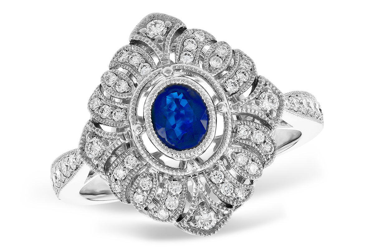 Allison Kaufman Sapphire & Diamond Ring in 14K White Gold, 0.78 ctw