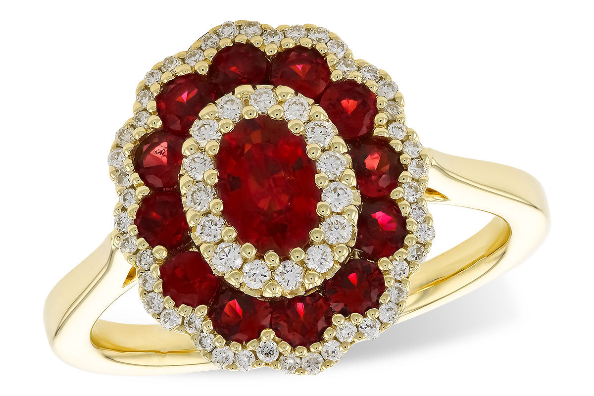 Allison Kaufman Ruby & Diamond Ring in 14K Yellow Gold, 1.52 ctw