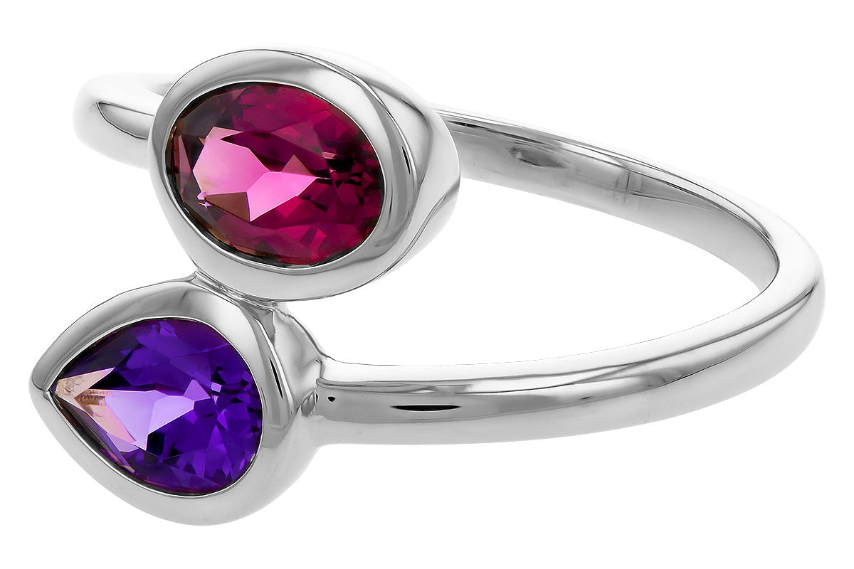 Allison Kaufman Garnet & Amethyst Ring in 14K White Gold, 1.48 ctw, alternate view