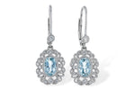 Allison Kaufman Aquamarine & Diamond Earrings in 14K White Gold, 0.92 ctw