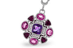 Allison Kaufman Multi-Gemstone & Diamond Necklace in 14K White Gold, 2.82 ctw