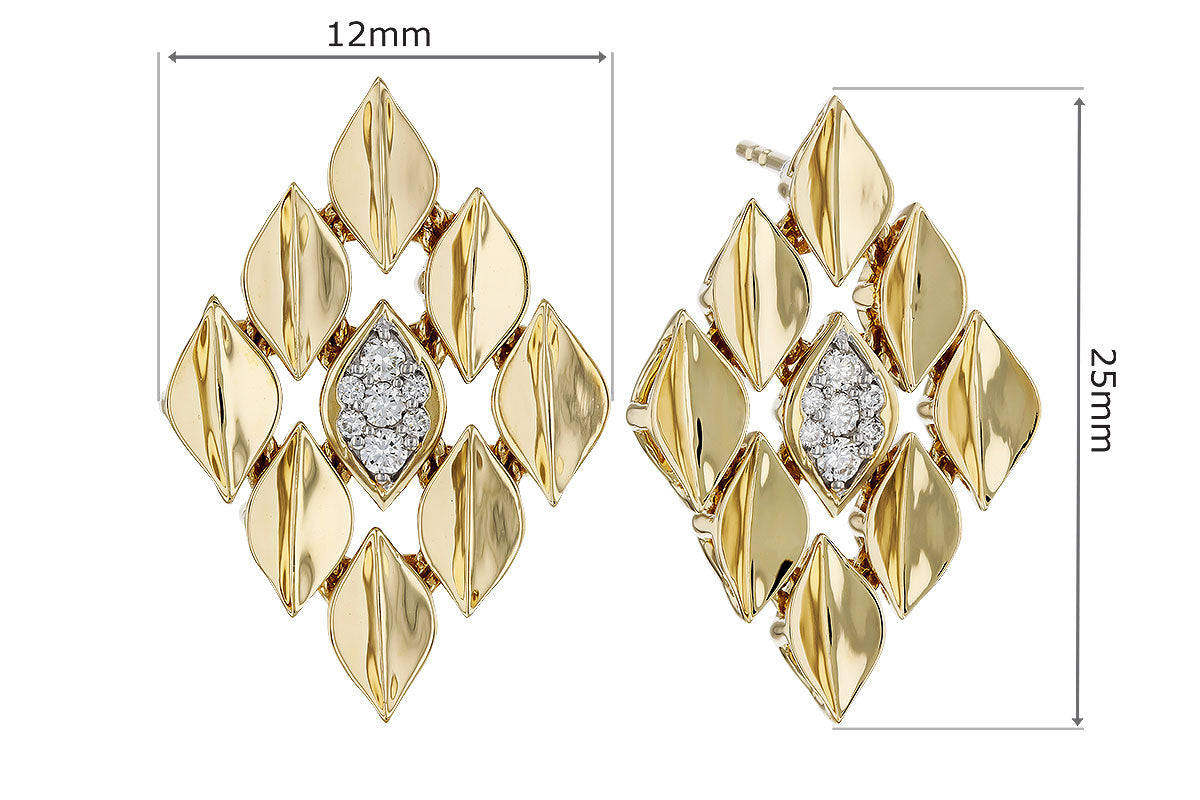 Allison Kaufman Diamond Earrings in 14K Yellow Gold, 0.16 ctw, alternate view