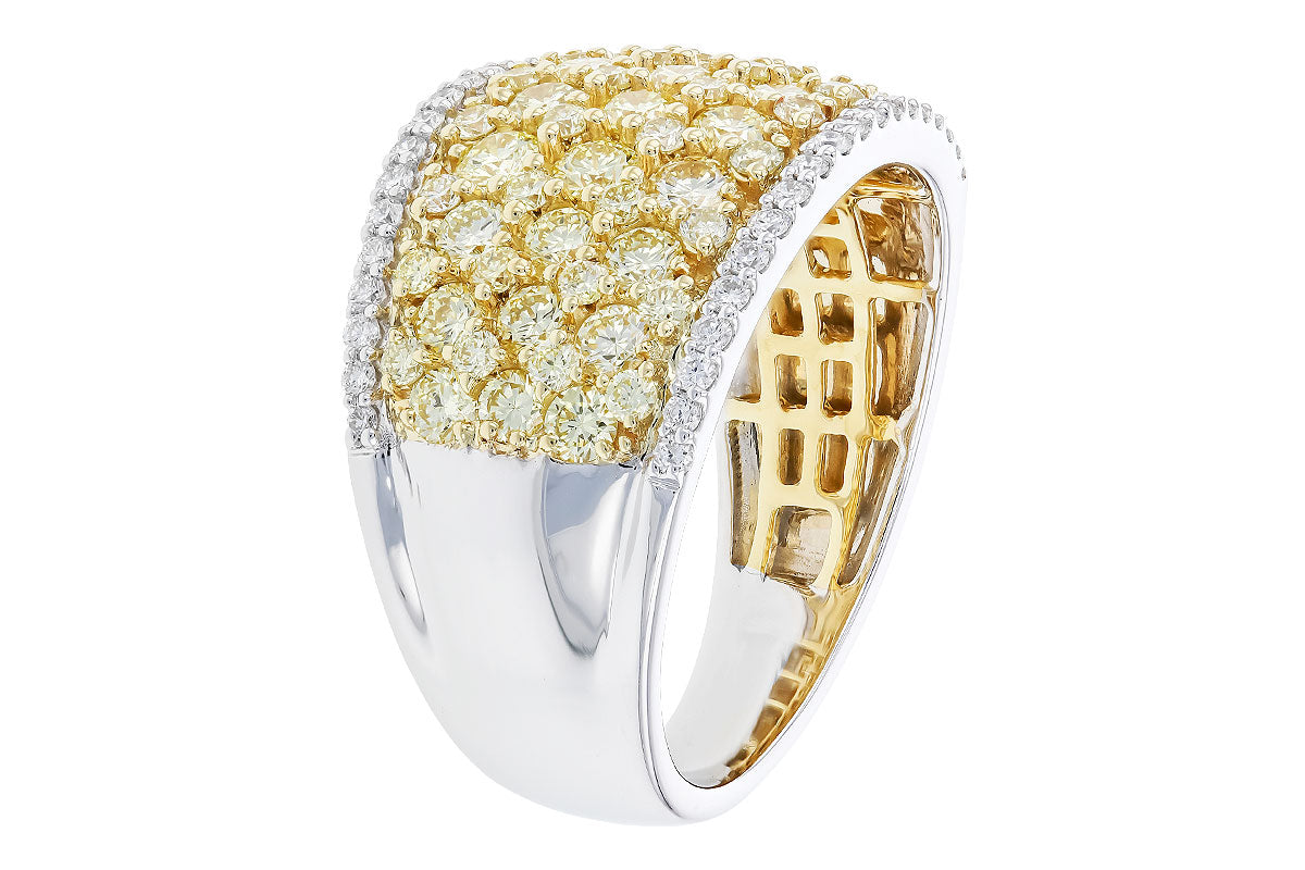 Allison Kaufman Yellow Diamond Wedding Band in 14K Yellow & White Gold, 1.75 ctw, alternate view