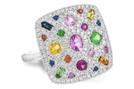 Allison Kaufman Multi-Gemstone & Diamond Ring in 14K White Gold, 1.37 ctw