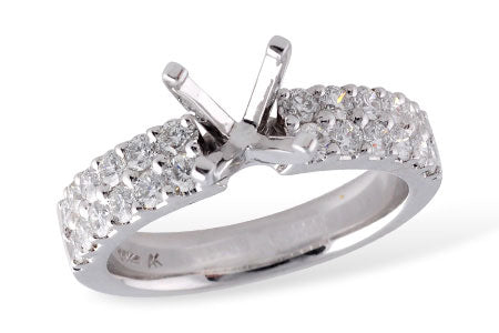 Allison Kaufman Diamond Engagement Ring Semi-Mount in 14K White Gold, 0.82 ctw