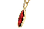 Allison Kaufman Garnet & Diamond Necklace in 14K Yellow Gold, 2.05 ctw (N8330), alternate view