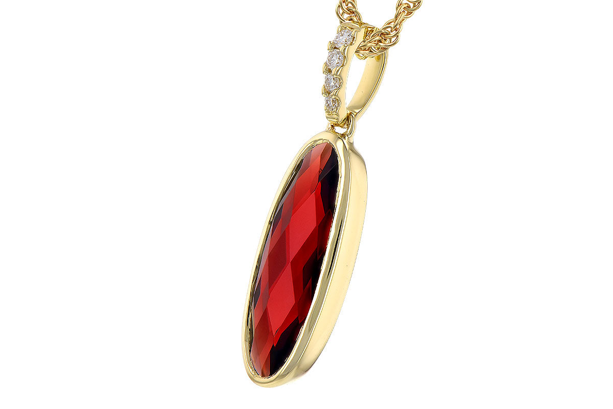 Allison Kaufman Garnet & Diamond Necklace in 14K Yellow Gold, 2.05 ctw (N8330), alternate view