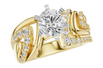 Allison Kaufman Diamond Engagement Ring Semi-Mount in 14K Yellow Gold, 0.45 ctw