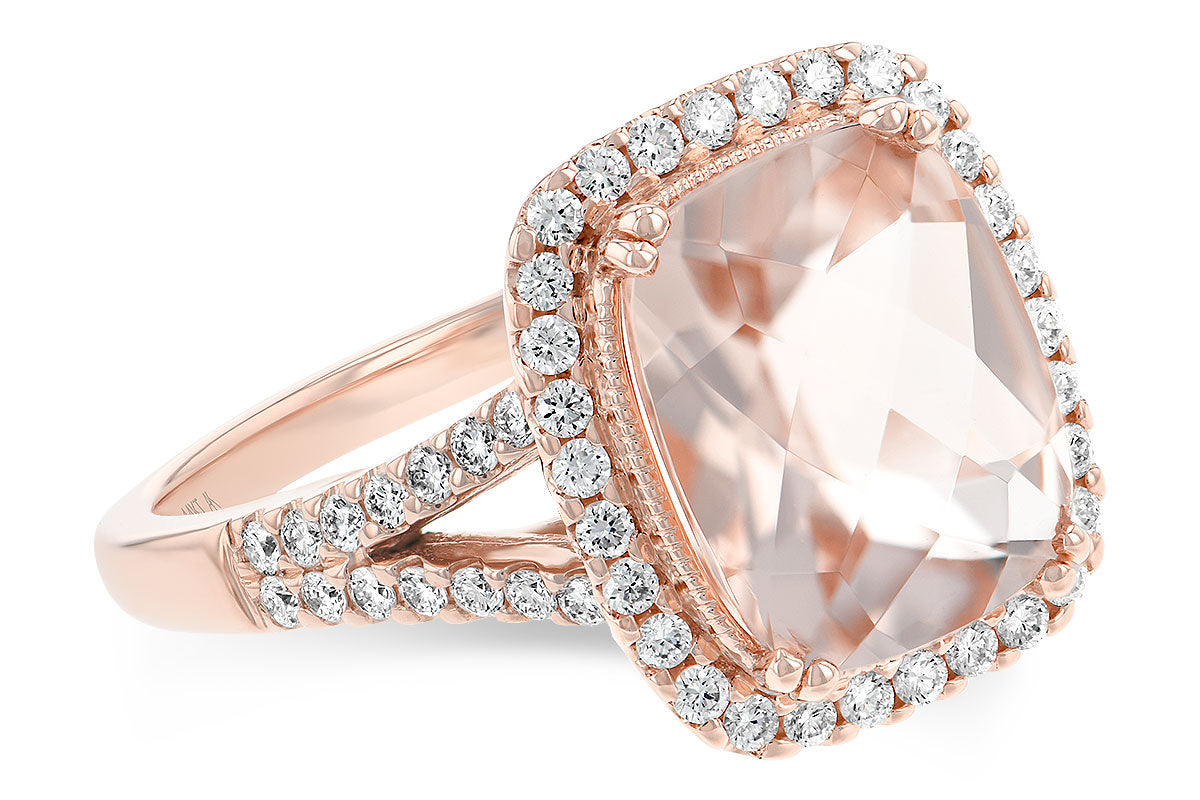 Allison Kaufman Morganite & Diamond Ring in 14K Rose Gold, 2.70 ctw