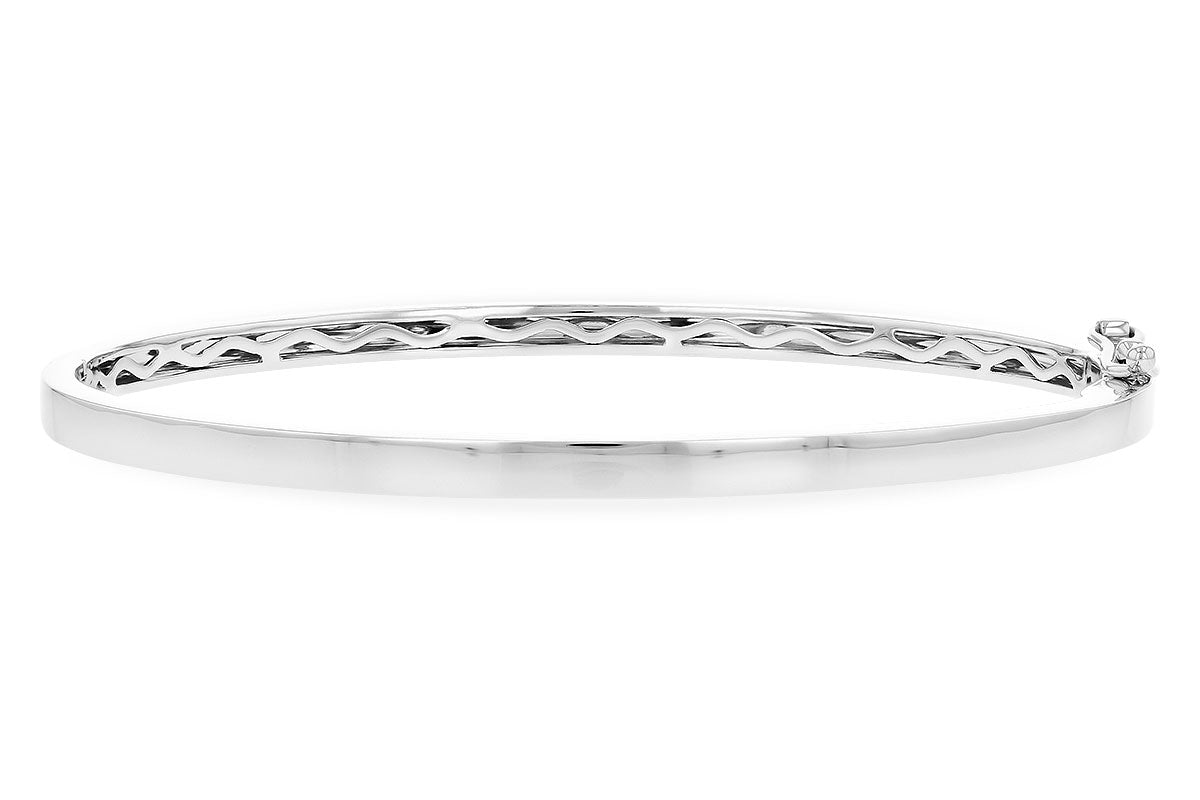 Allison Kaufman Gold Bangle Bracelet in 14K White Gold