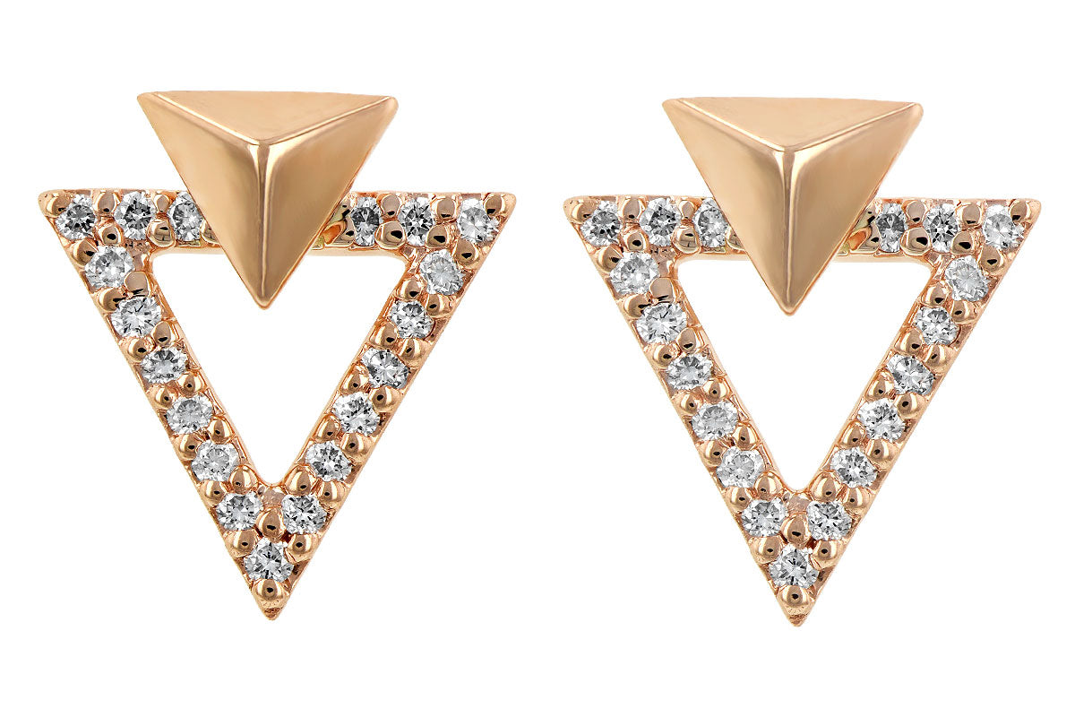 Allison Kaufman Diamond Earrings in 14K Rose Gold, 0.18 ctw, alternate view