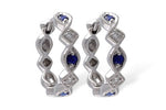 Allison Kaufman Sapphire & Diamond Earrings in 14K White Gold, 0.25 ctw