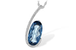 Allison Kaufman London Blue Topaz & Diamond Necklace in 14K White Gold, 4.60 ctw