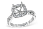 Allison Kaufman Diamond Engagement Ring Semi-Mount in 14K White Gold, 0.38 ctw (L7552)