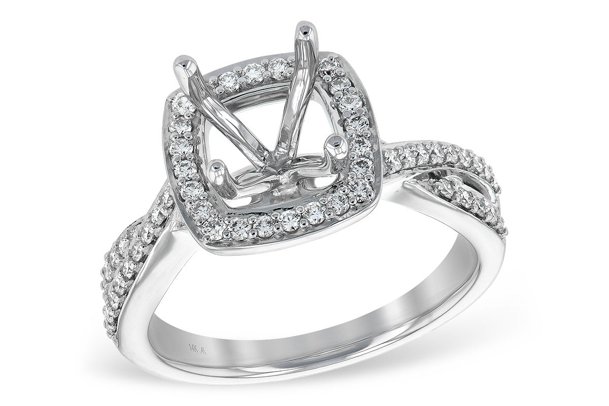 Allison Kaufman Diamond Engagement Ring Semi-Mount in 14K White Gold, 0.38 ctw (L7552)